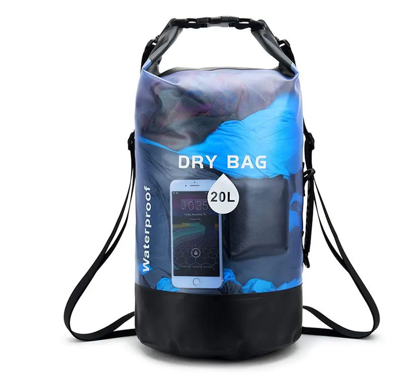 20L Blue Пляжный рюкзак водонепроницаемый ПВХ сухой мешок для плавания женская сумка-ведро переносная летняя сумка для путешествий Bolsa Deporte XA174D - Цвет: 20L Blue