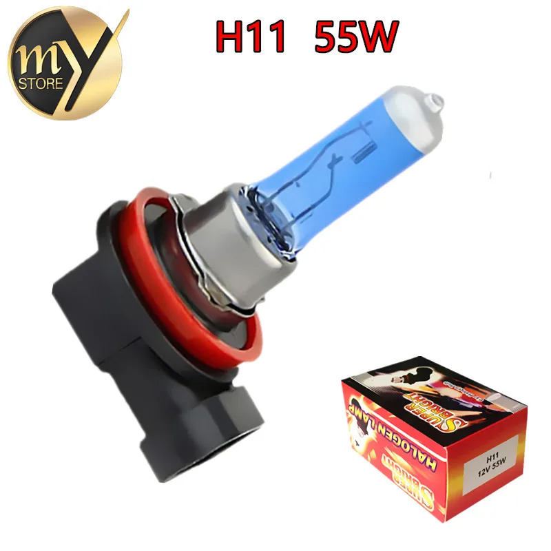 Супер белая галогенная лампа H11 55 Вт 12 В противотуманные фары высокой мощности