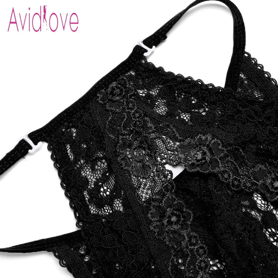 Avidlove Женское боди с чулками нижнее белье сексуальные костюмы Холтер Вырез капля