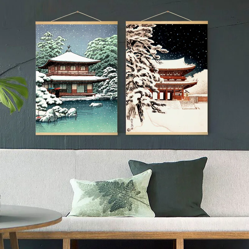 Японский Ukiyoe подвесной свиток живопись на холсте плакаты и принты настенные художественные настенные картины для гостиной скандинавские украшения дома