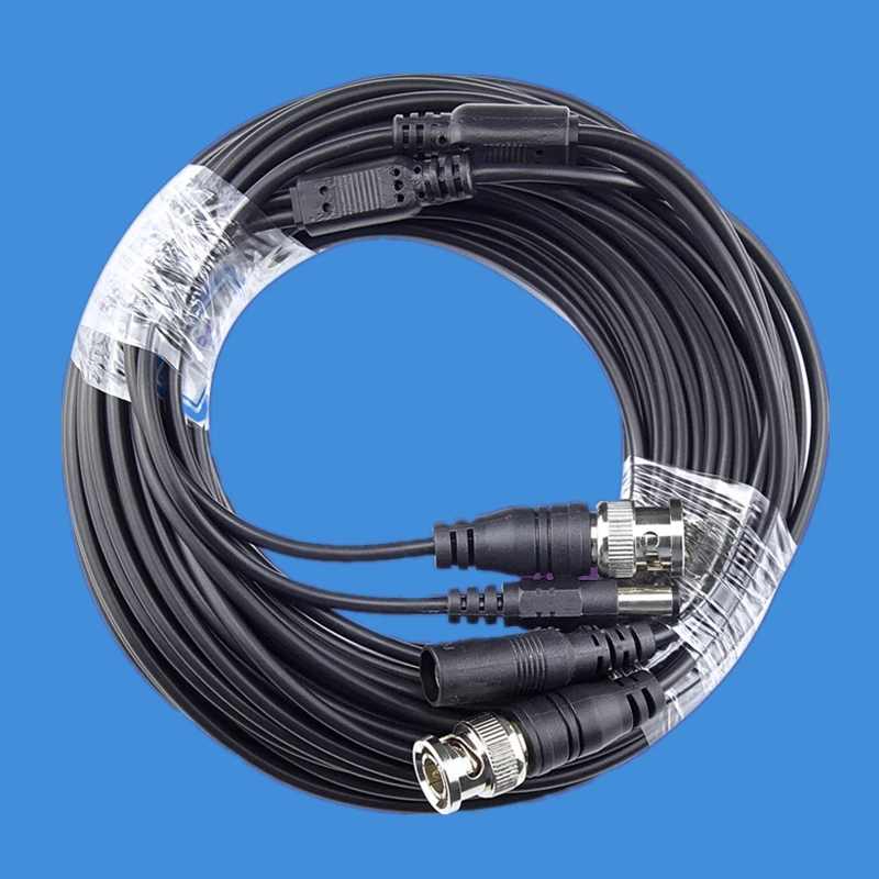Фото Кабель BNC 5 м/10 м/15 м/20 м/30 м/50 м опциональный кабель для видеонаблюдения с разъемом