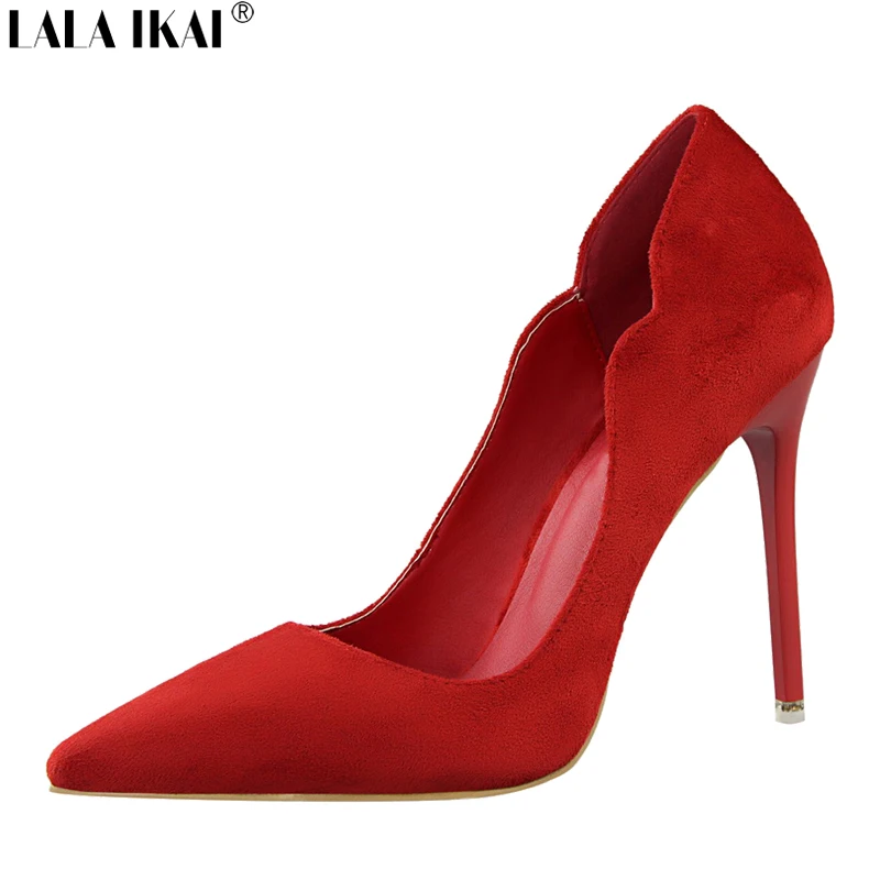 Lala IKAI/весна скольжения на Для женщин Насосы элегантные женские туфли-лодочки