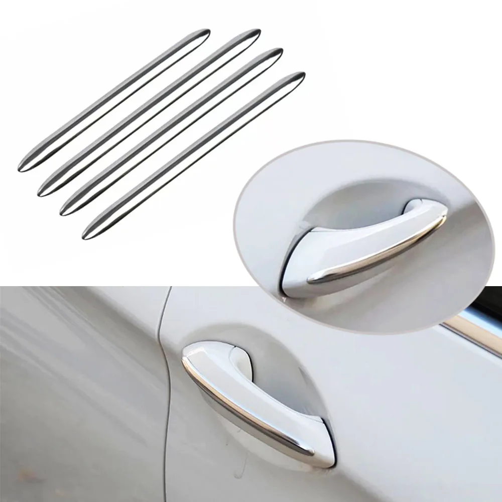 

JEAZEA 4Pcs Stainless Steel Silver Door Handle Cover Molding Strip Trim Cover For BMW 5 Series F10 F18 F11 2010-2013 2014 2015