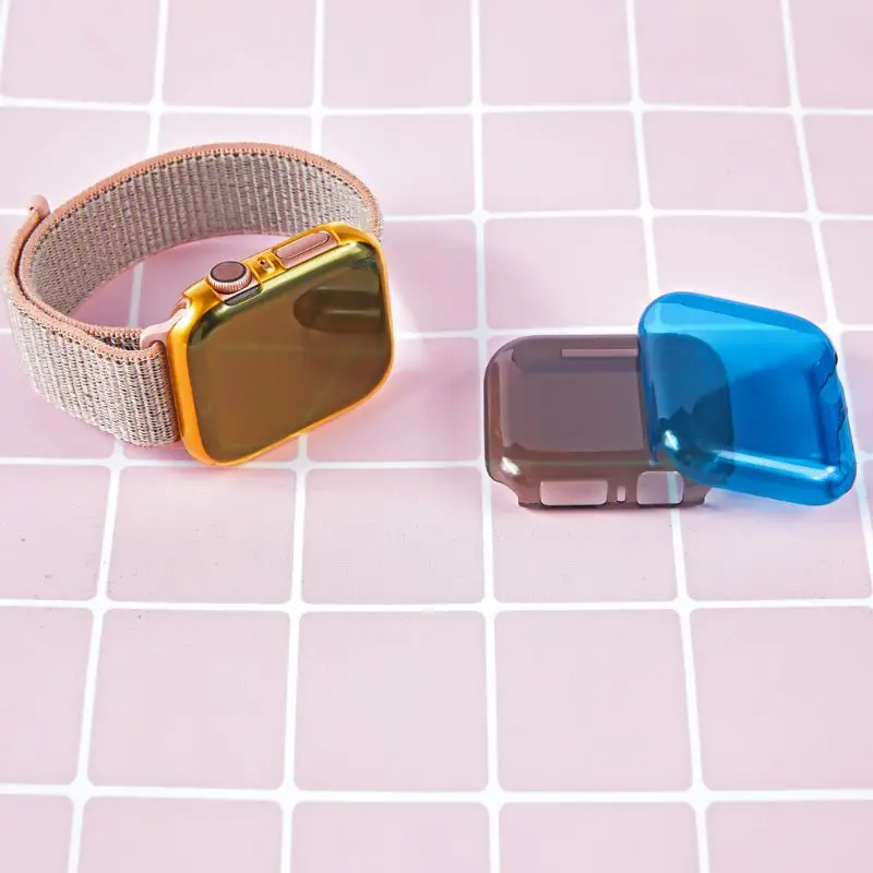 

Free shipping Shockproof Case Cover Screen Protector for Apple watch 40mm 44mm Serie 4 TPU Transparent Dropproof Waterproof