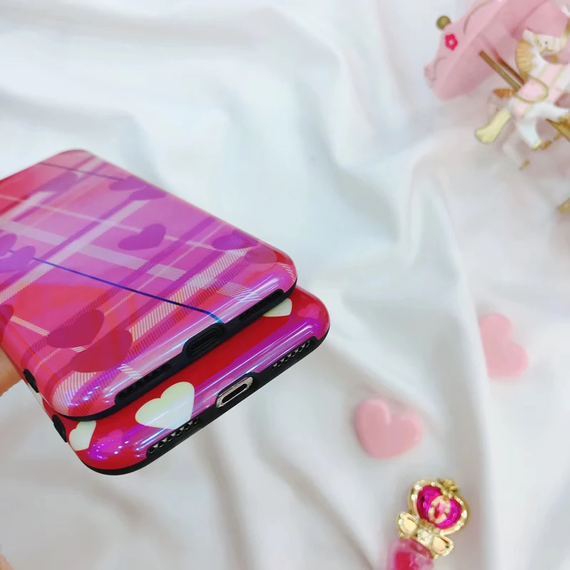 Fashion Blue Ray Phone Case for iPhone X XR XS MAX Cute Love Heart Soft Silicon Luxury Cover 6 7 8 plus |