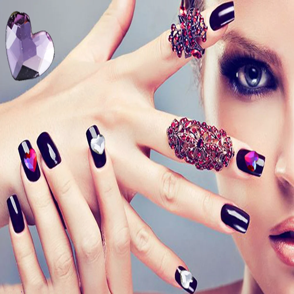 Стразы для дизайна ногтей 5 шт. стеклянные стразы в виде головы черепа украшения