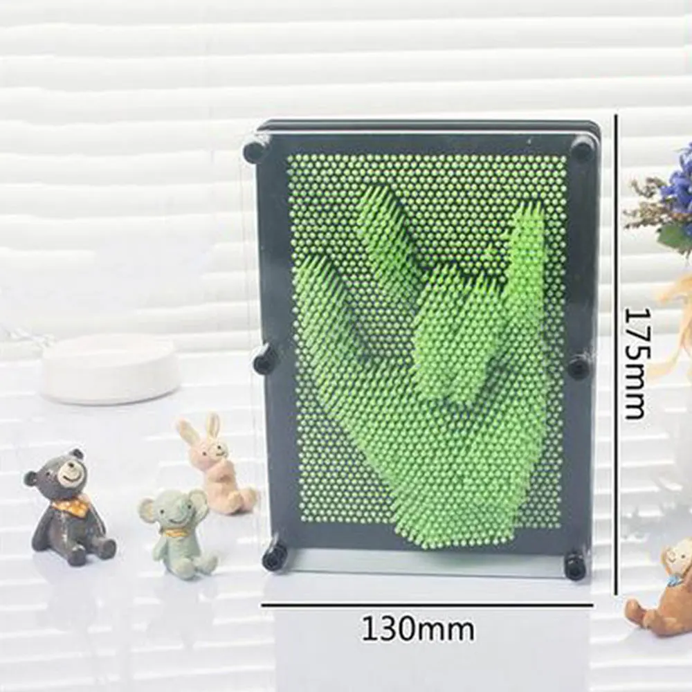 Green Клон ручная модель 3D Скульптура рамка игрушка Волшебная булавка картина из игл пластик 12,5*18*4 5 цветов образовательный Рождественский подарок - Цвет: Green