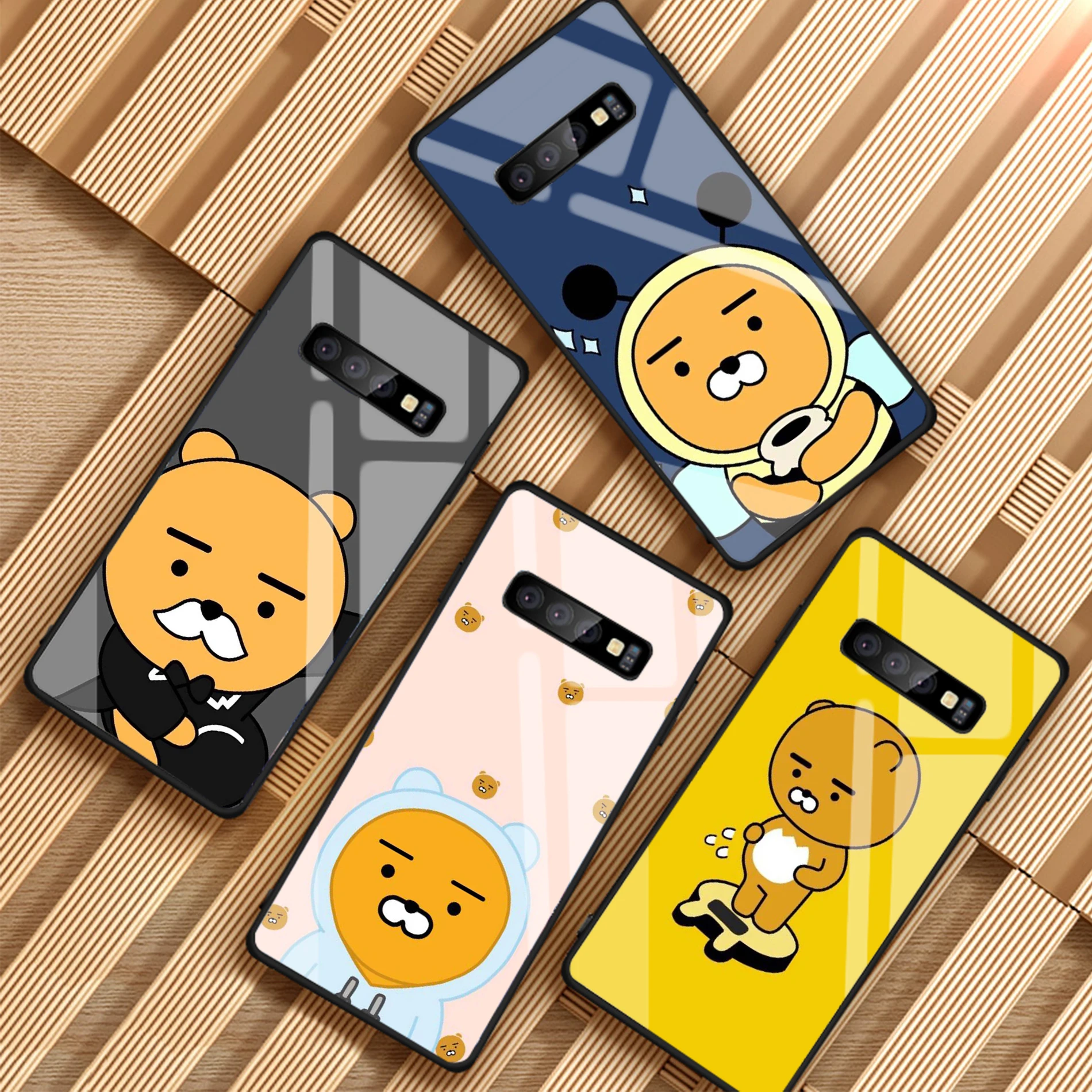 Со смешными героями из мультфильмов какао чехол Чехол из закаленного стекла для телефона для samsung Galaxy A6 A6S A8 A8S J6 J8 S8 S9 S10 PLUS, NOTE 8, 9
