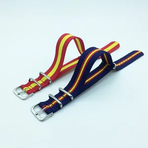 Ремешок для наручных часов, нейлоновый браслет в стиле НАТО для женщин и мужчин, с флагом Испании, 18 мм, 20 мм, 22 мм, 24 мм