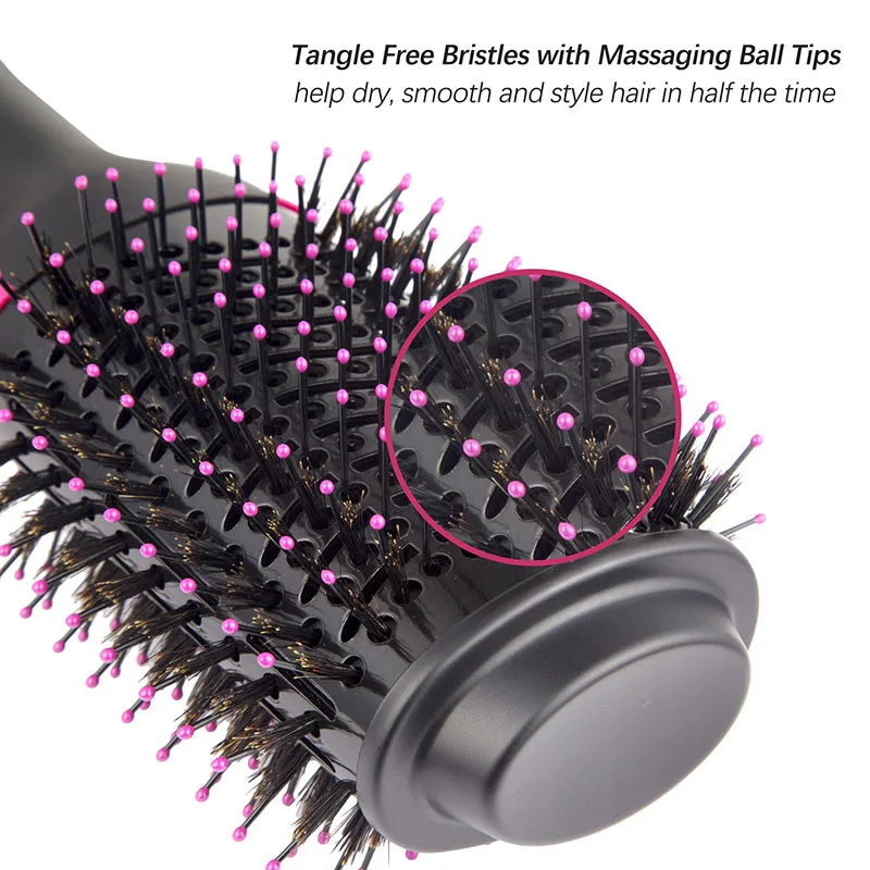 

2IN1 Hair Dryer Volumizer Electric Blow Dryer Hot Air Styling Brush Negative Ion Generator Hair Straightener Curler Styler Comb