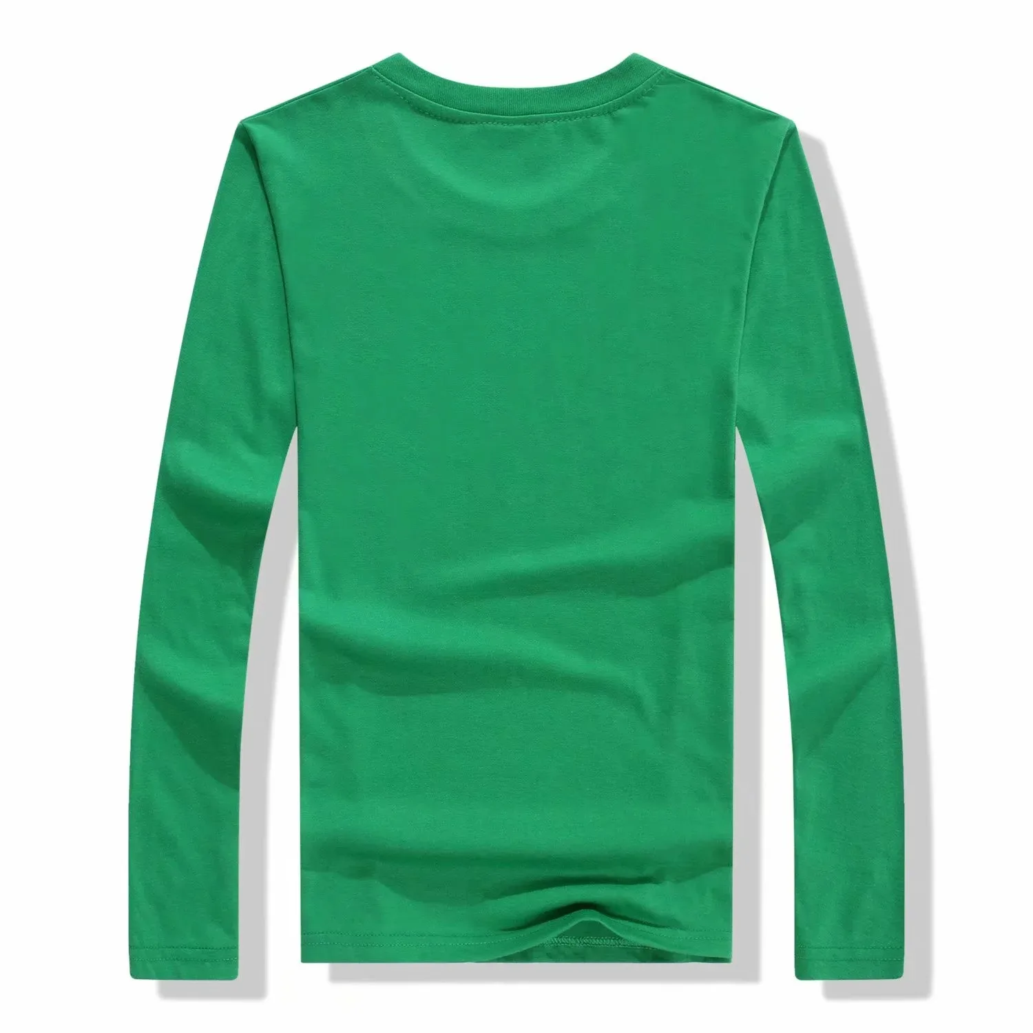 Grass green Футболки с принтом на заказ, хлопковые однотонные топы майки с длинными рукавами, мужские повседневные футболки, дизайнерские футболки для пар, семейная команда - Цвет: Grass green