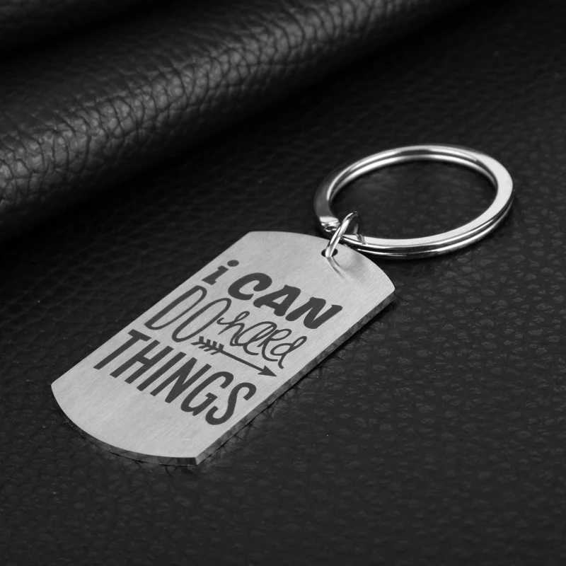 Dogtag I Can Do Hard Things Key Chain Stainless Steel Keychain Accessories Pendant Ring Charms Keychains for Friends | Украшения и