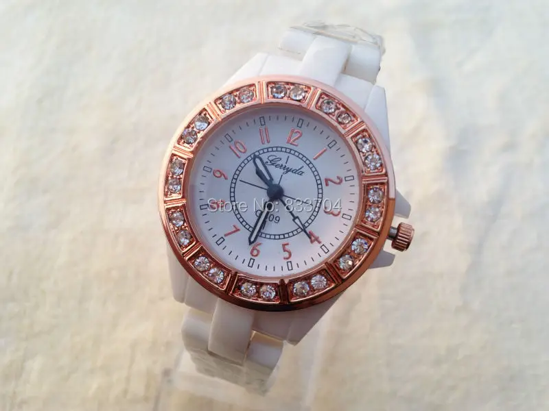 Бренд Дамы Алмаз платье часы Браслет Роскоши Часы с розового золота спортивные