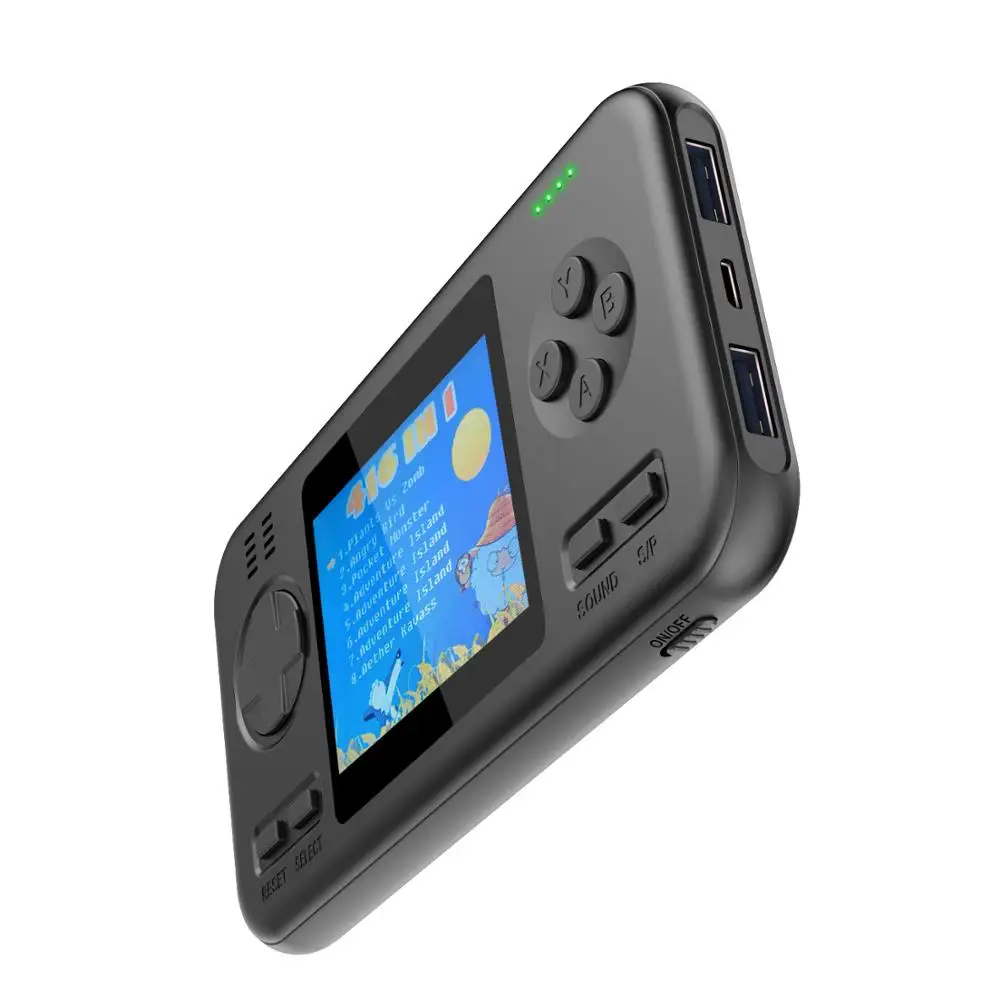 full black Игровая консоль для видеоигр, портативная игровая консоль в стиле ретро, 416 стилей, Классическая игра, Тетрис, геймпад с 8000 мАч, battary power bank, Новинка - Цвет: full black