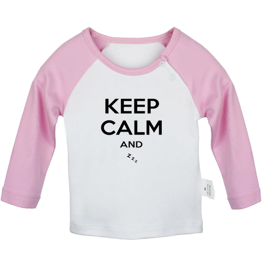 Футболка для новорожденных с длинным рукавом принтом Keep Calm And Love Me carry one sleep |
