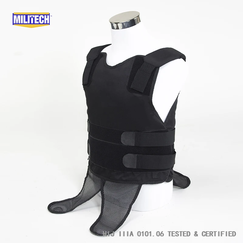 

Militech Black NIJ IIIA 3A 0101.06 &NIJ 0101.07 HG2 Concealable Under Shirt Twaron Aramid Bulletproof Vest Covert Ballistic Vest