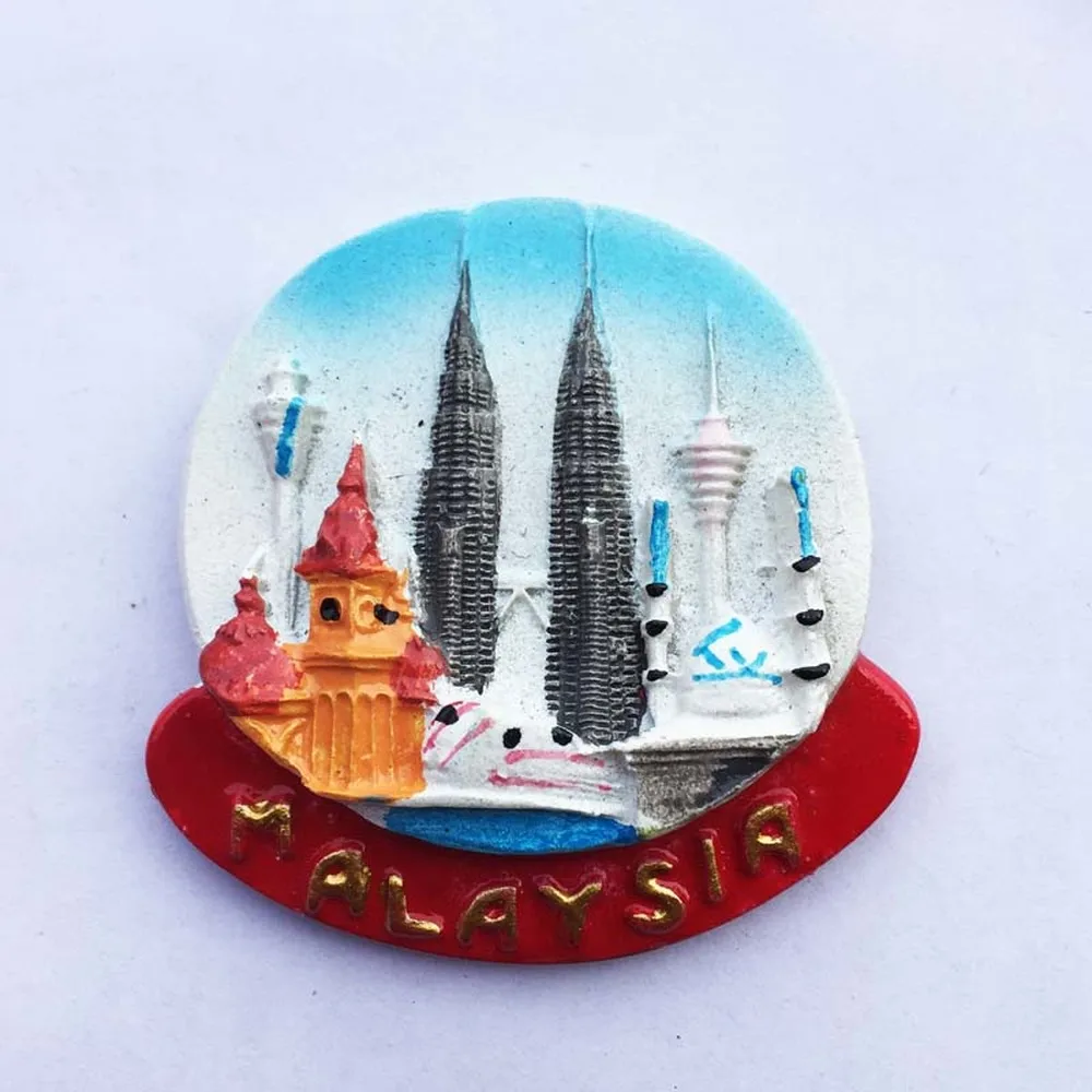 1pcs New 3D Malaysia Kuala Lumpur Twin Towers Tourist Souvenirs Fridge Magnets Magnetic Refrigerator Stickers Home Decorations | Дом и сад