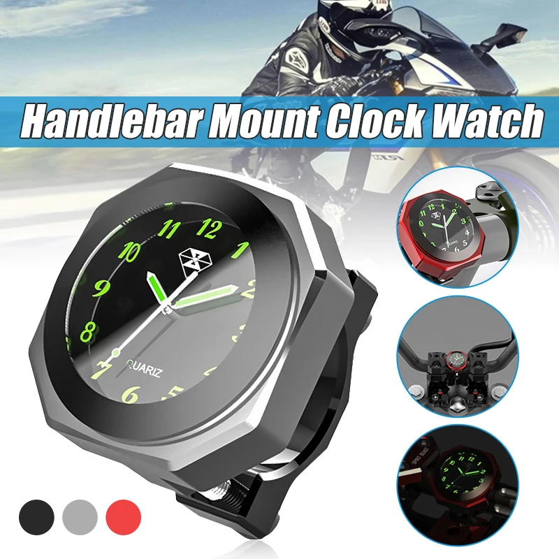 Универсальные водонепроницаемые часы с креплением на руль мотоцикла 7/8 дюймов 1