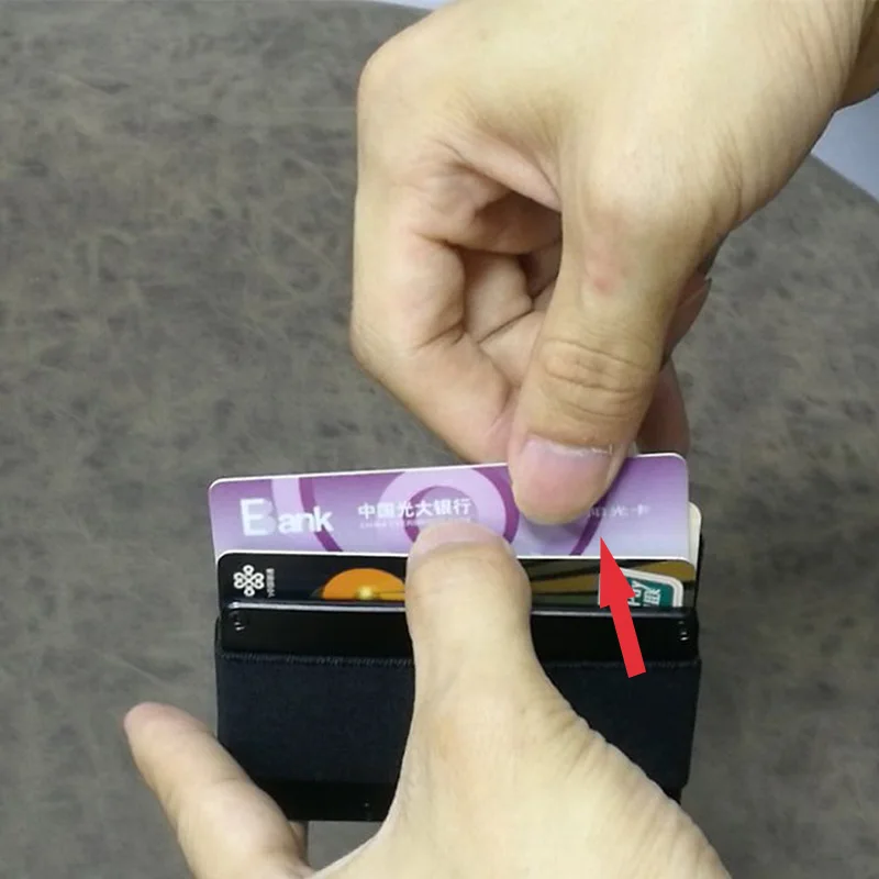 

Carbon Fiber RFID Wallet for Men Lady Metal Credit Card Holder Slim Protecting Blocking Porte Badge Paper Money Case