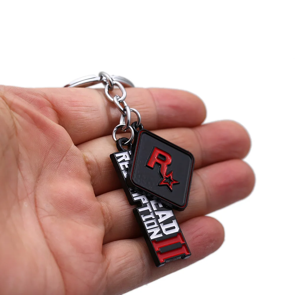 J Store 12 шт./лот оптовая продажа брелок для ключей Red Dead 2 с металлической подвеской R