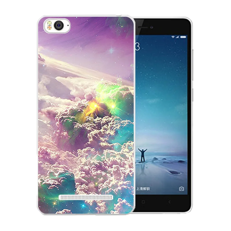 Роскошный Матовый чехол для телефона Xiaomi Mi4i Mi4C с рисунком звездного неба задняя