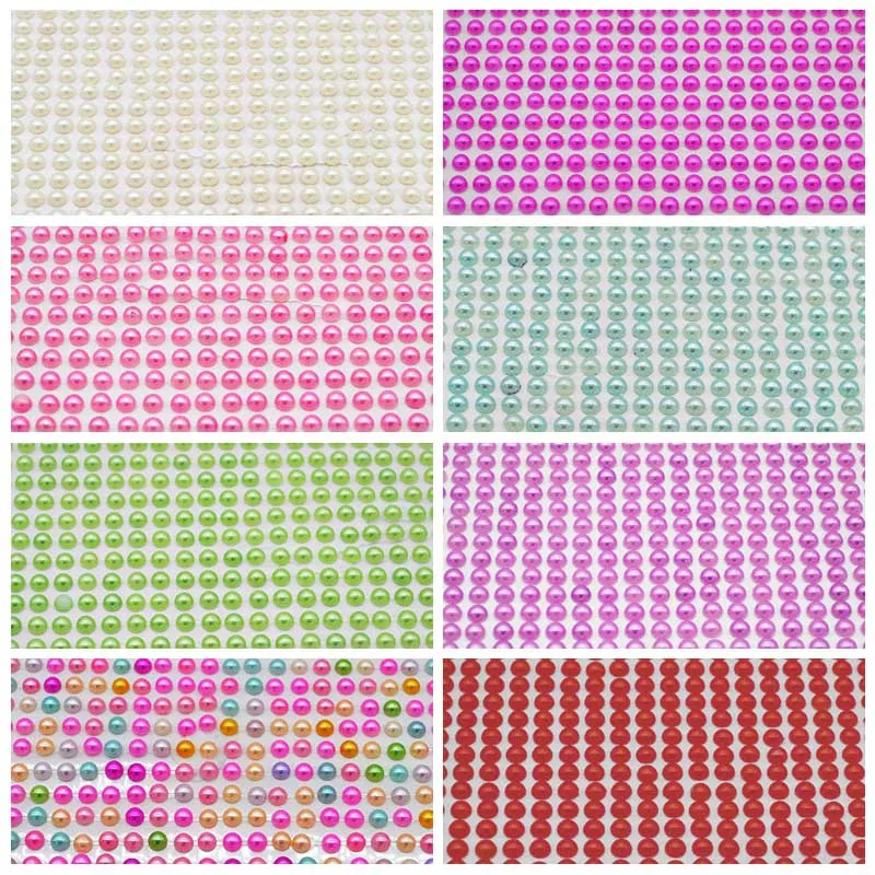 Самоклеящиеся наклейки для скрапбукинга лента с искусственным жемчугом 6 мм 9