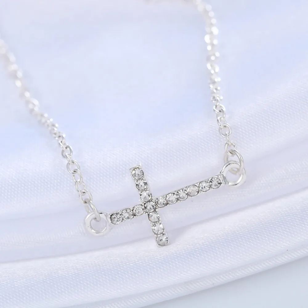 QIMING Gold fashion Cross Crystal Bracelets Bangles Christian Jesus Nazarene Jewelry Gift for Women Girls | Украшения и