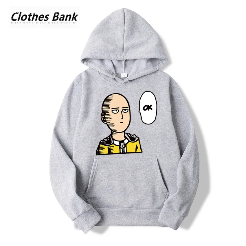 One Punch Man Saitama OK Забавные милые повседневные мужские толстовки Женская модная