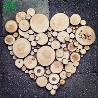10pcs nature pine wood chip polished base handmake craft with treebark log discs diy crafts party painting decoration