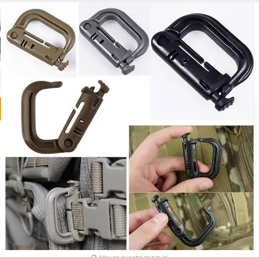 Пластиковый Карабин с D-образным кольцом зажим Molle для рюкзака пряжка