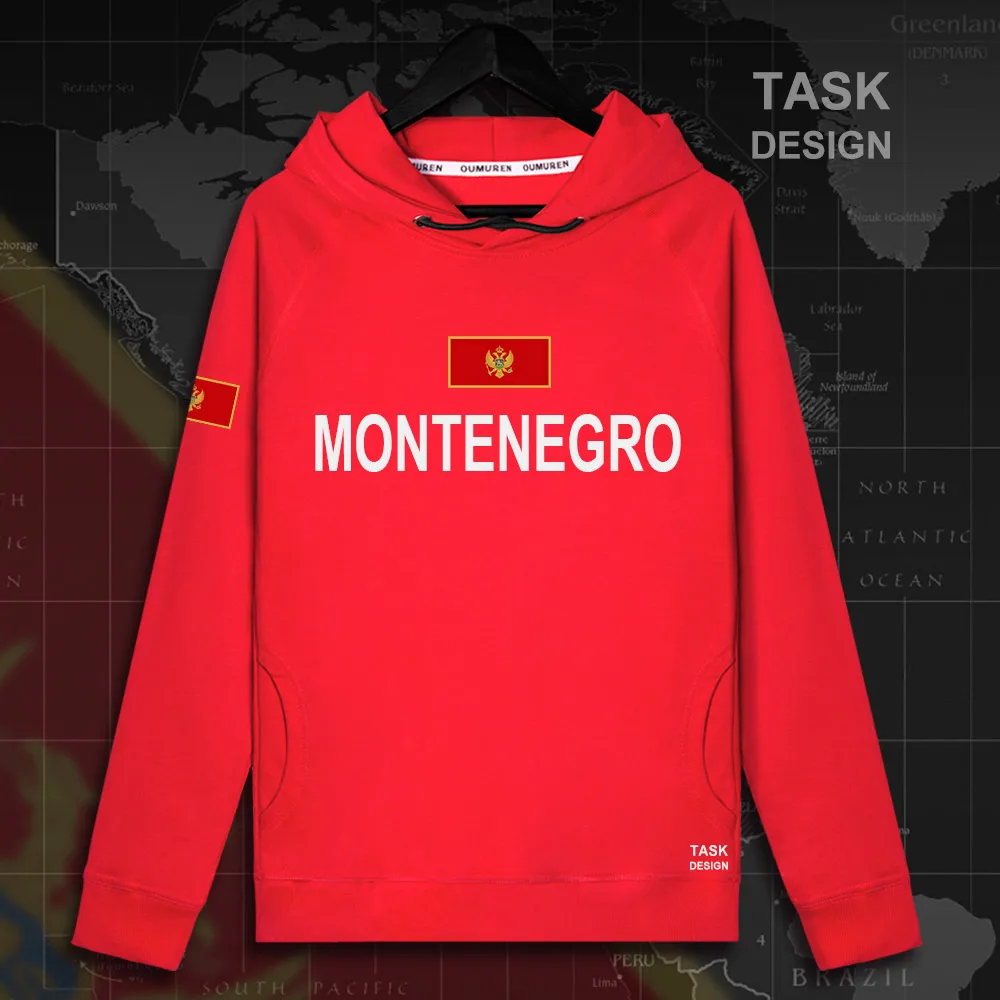 Мужская толстовка с капюшоном Montenegro MNE Crna Gora черная горная Весенняя уличная