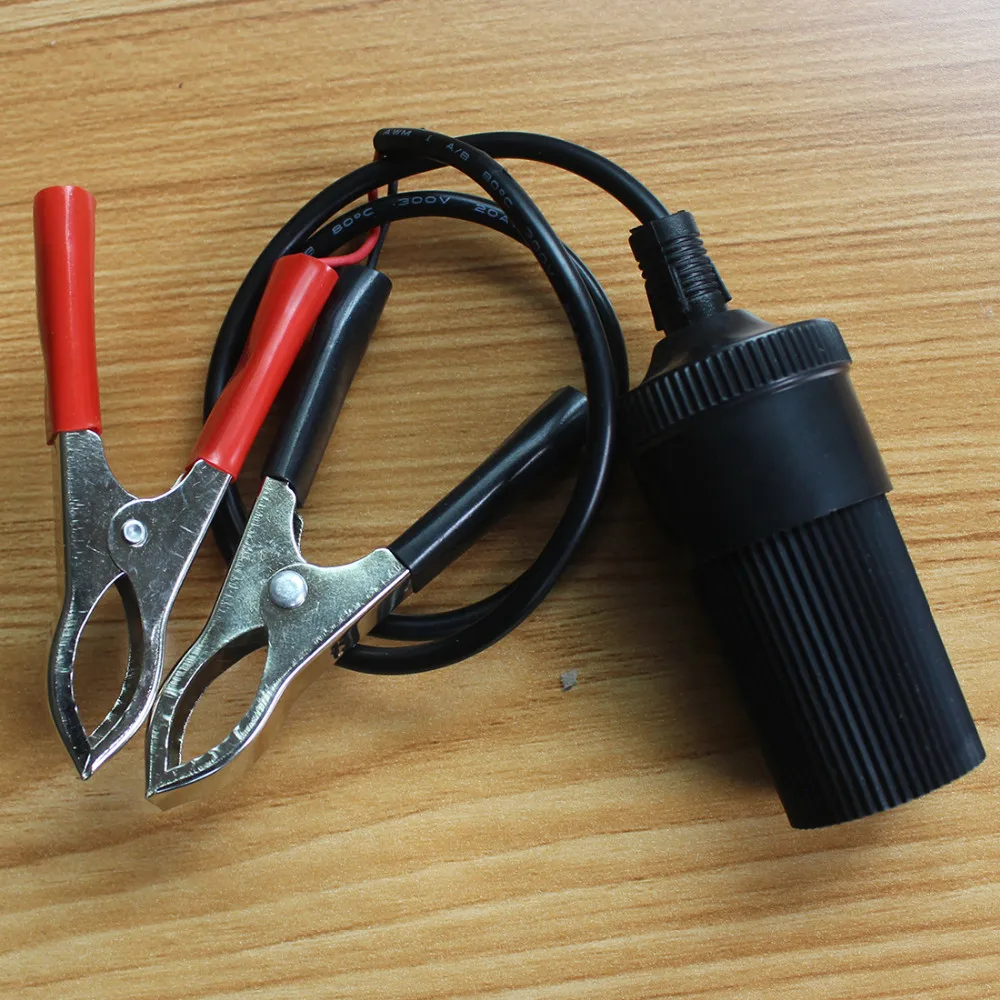 Dewtreetali 12V вспомогательное гнездо прикуривателя зажимы для прикуривателя на крокодил Досуг батареи зажимы автомобильное зарядное устройство Кабель питания