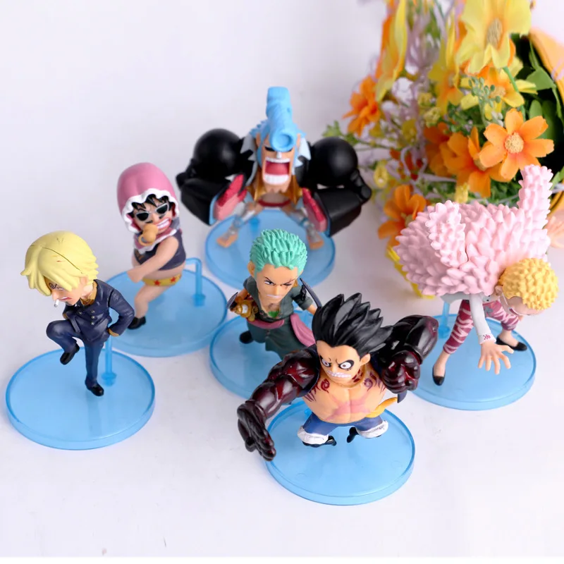 6 шт./партия одна штука Dressrosa Gear Four luffy VS Donquixote Doflamingo Zoro Sanji Franky Spades ПВХ фигурка