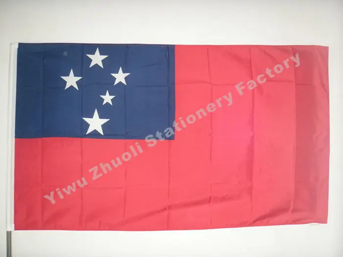 

Samoa Flag 150X90cm (3x5FT) 115g Four Large White Stars And One Smaller star.