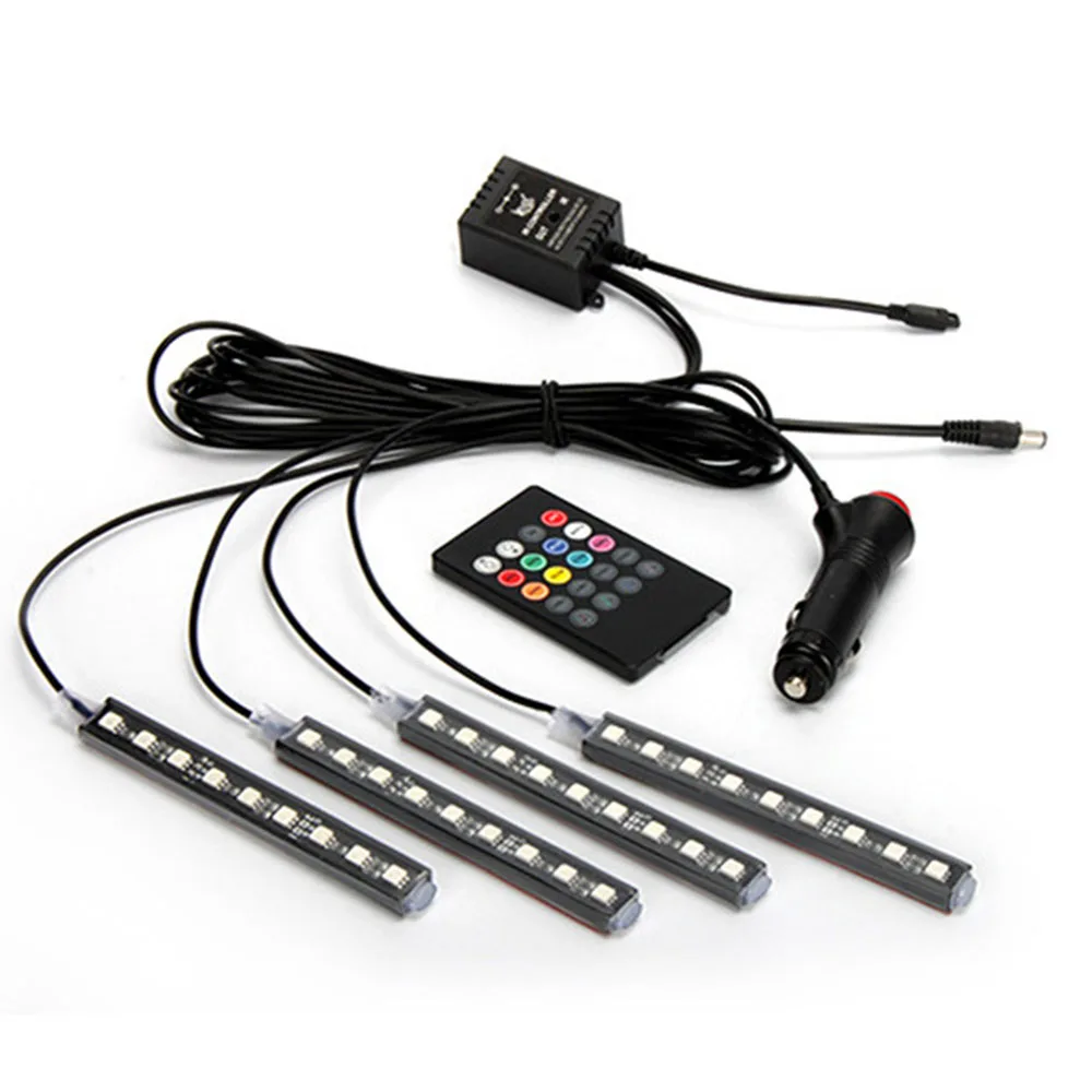 RGB Car Atmosphere Lights The Wireless Remote Control LED Colorful Music Rhythm Lamp For Cars Front Back Row Decor | Автомобили и