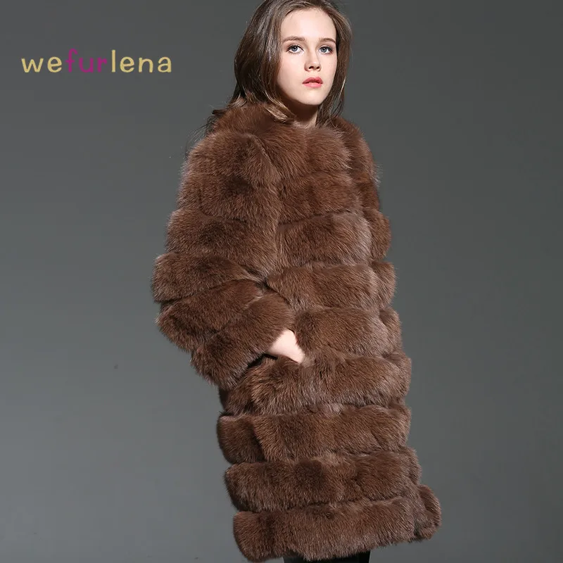 Новинка 2018 Женское пальто Welfurlena средней длины 85 см в новом стиле куртка из