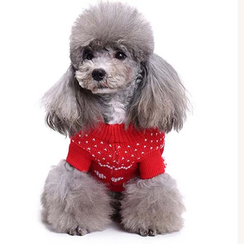 Merry Christmas Red Elk Decoration Puppy Pet Dog Vest Sweater Clothes Home Party Great Autumn Winter Coat 20A |