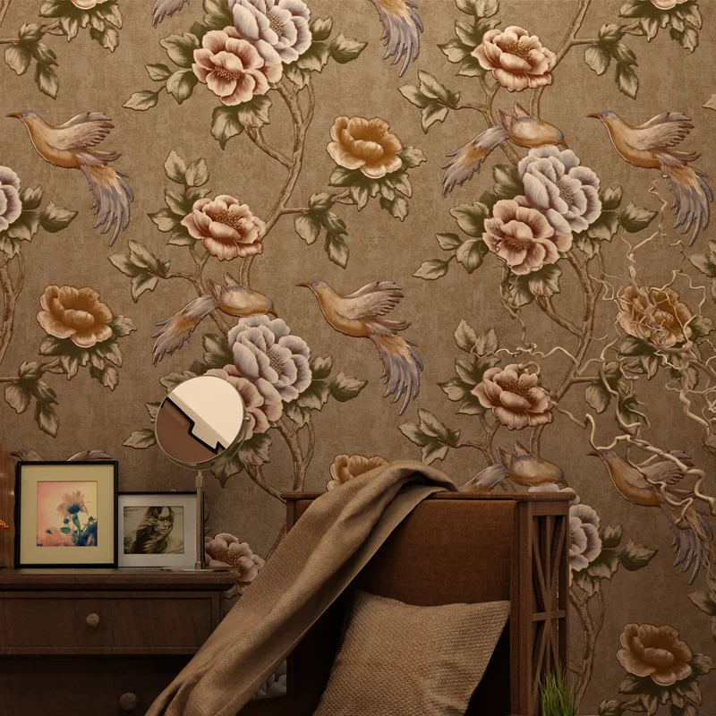 

beibehang 3D three-dimensional fine pressure wallpaper flowers bedroom bedroom living room full of sofa background wallpaper
