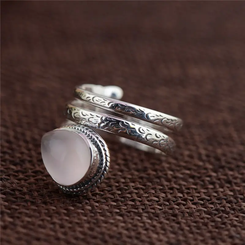 Женское кольцо из серебра 925 пробы с овальным розовым корундом|fashion rings for women|rings