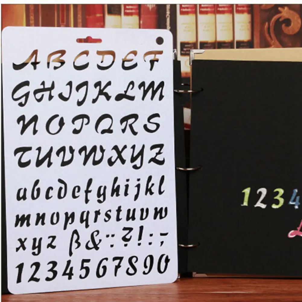 Алфавит ABC цифры трафареты стикер живопись бумажные карточки для скрапбукинга