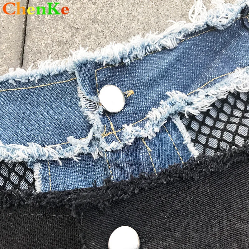 ChenKe летние винтажные Рваные джинсовые шорты женские сексуальные с высокой