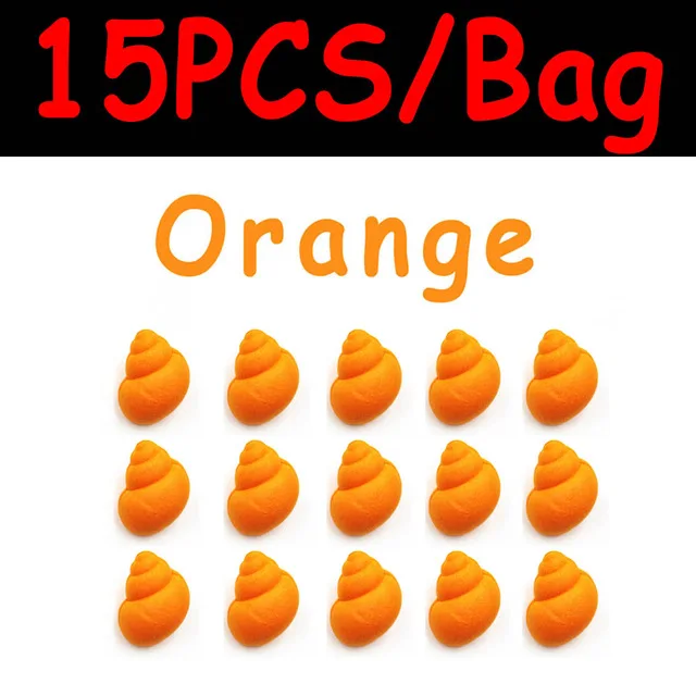 Orange 15PCS JIGEECARP 15 шт. приманки для ловли карпа EVA всплывающие приманки Реалистичная речная Улитка приманки для ловли карпа приманки для волос Heli Rig - Цвет: Orange 15PCS