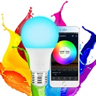 Многоцветная E27 WiFi умная лампочка с регулируемой яркостью, светодиодная лампа RGB, совместимая с Alexa Google Home Assistant и IFTTT