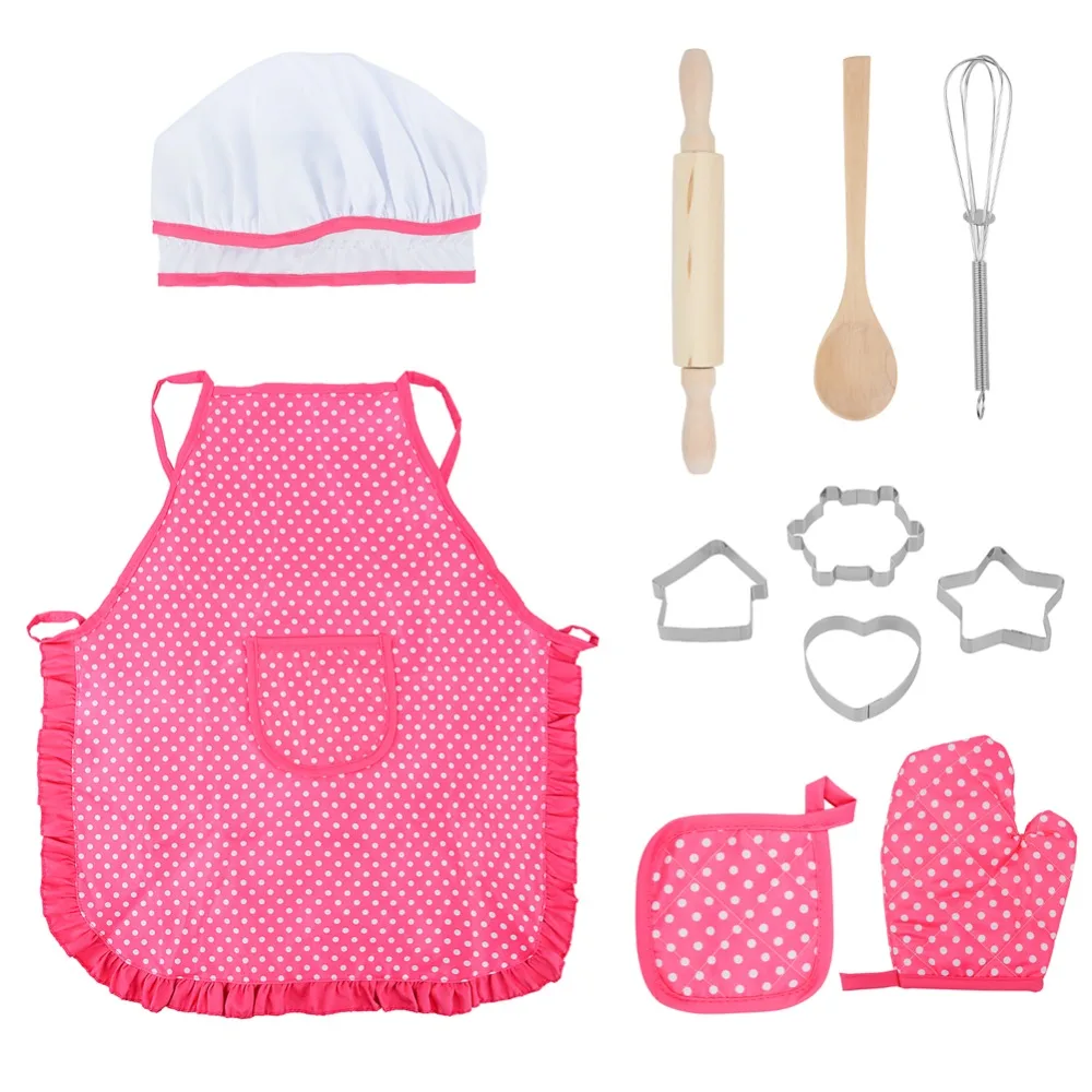 11 шт. набор для ролевых игр шеф повара с костюмом и аксессуарами кухни детский