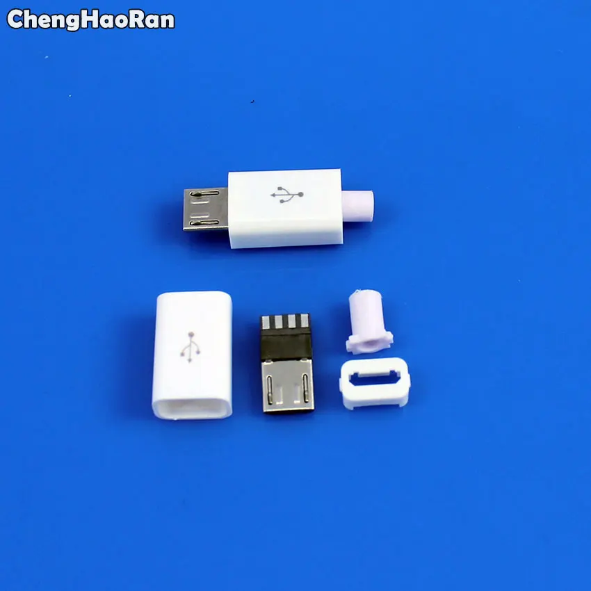 ChengHaoRan 4 в 1 DIY микро USB сварочный Тип Штекерный разъем с пластиковым покрытием