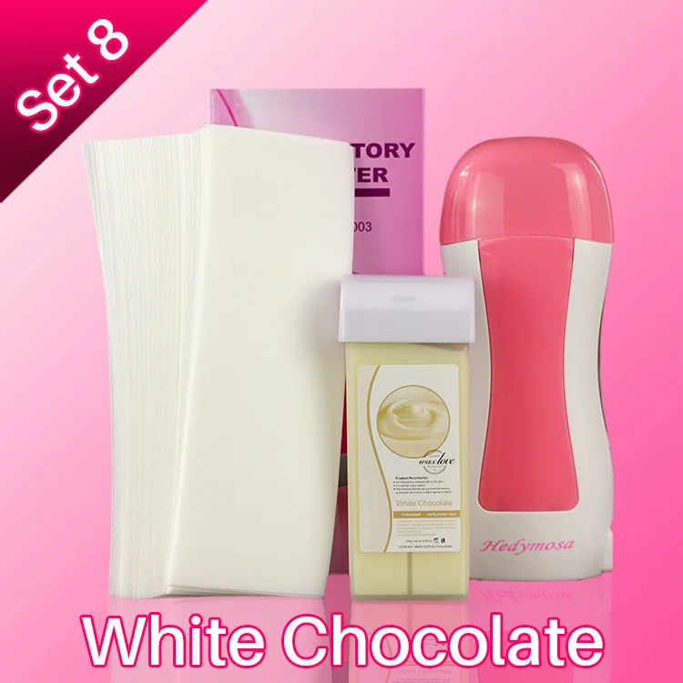 Set8 White Chocolate Hedymosa воск набор нагревателей для удаления волос депиляция бритья Электрический 110-240 В восковые полоски эпилятор для лица/бикини/тело - Цвет: Set8 White Chocolate
