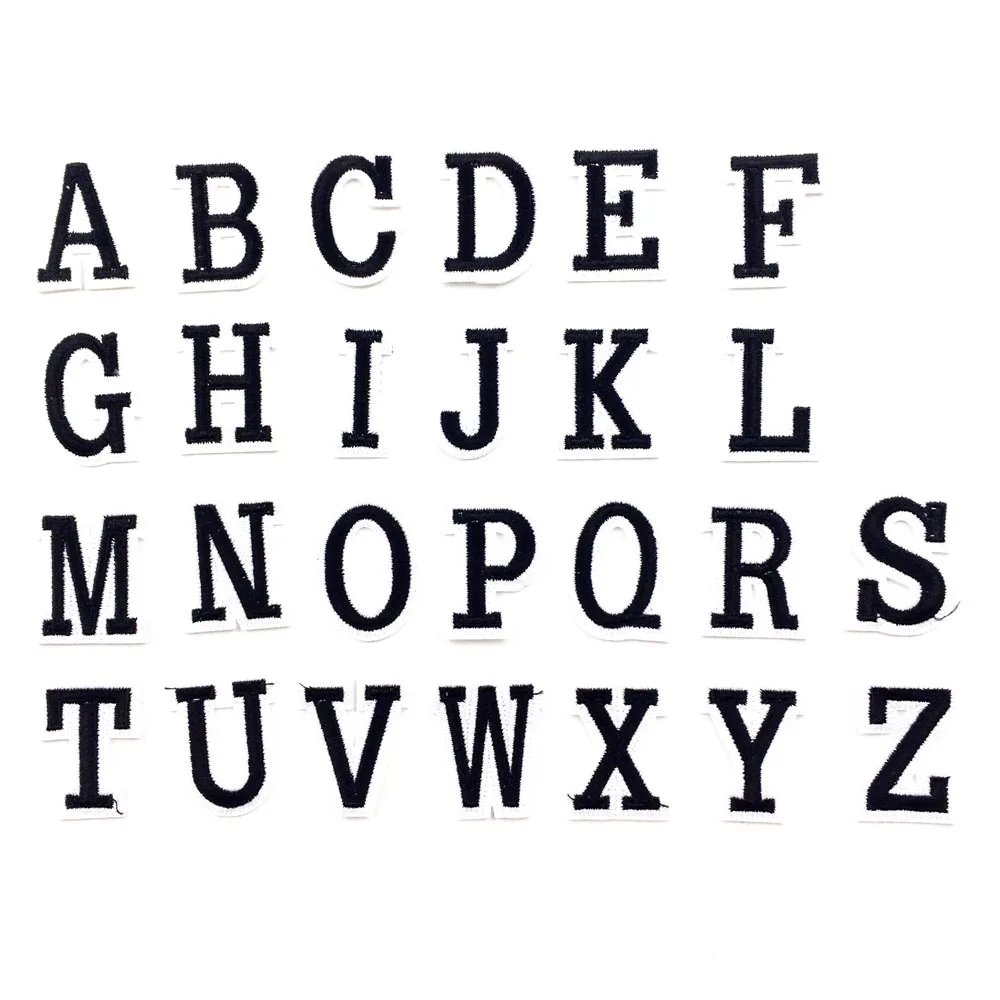 26 шт. Микс вышивка буквами алфавита железные патчи для одежды Аппликации