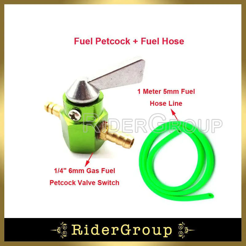 CNC 6 мм 1/4 дюйма Зеленый газ бензиновый клапан переключатель + 1 метр ID5mm топливный
