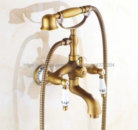 bathtub faucets wall mounted antique brass bathtub faucet with hand shower bathroom bath shower faucets ntf311
