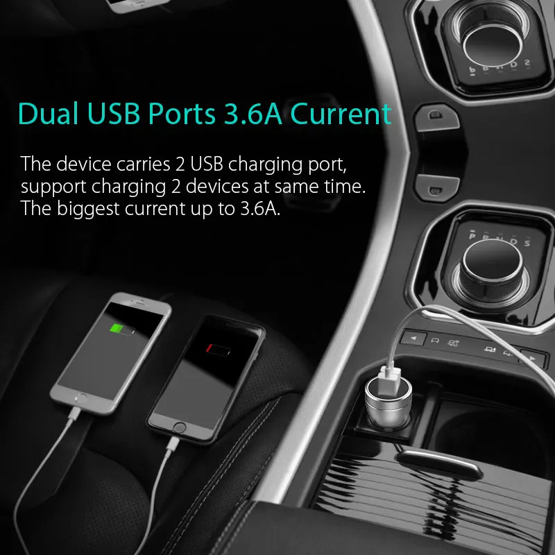 VANJEW C35 автомобильное зарядное устройство 2 usb порта выход 3.6A Макс быстрое для iPhone X
